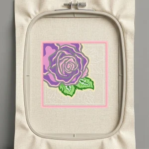 Дизайн машинной вышивки. Роза (Размер 109x109мм). Форматы: DST PES JEF VP3 EXP XXX . Стежков: 29764