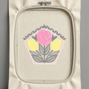 Дизайн машинной вышивки. Роза (Размер 90x84мм). Форматы: DST PES JEF VP3 EXP XXX . Стежков: 16353