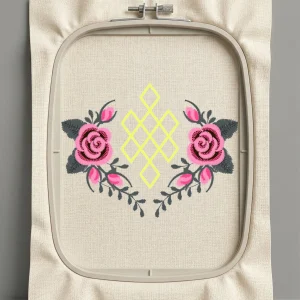 Дизайн машинной вышивки. Роза (Размер 98x75мм). Форматы: DST PES JEF VP3 EXP XXX . Стежков: 10291