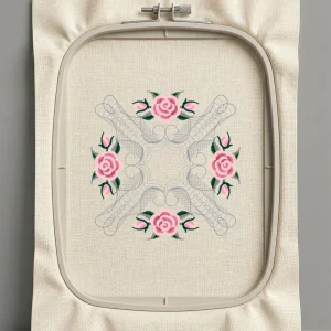 Дизайн машинной вышивки. Роза (Размер 98x98мм). Форматы: DST PES JEF VP3 EXP XXX . Стежков: 13137