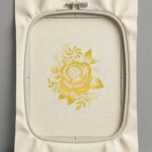 Дизайн машинной вышивки. Роза (Размер 123x148мм). Форматы: DST PES JEF VP3 EXP XXX . Стежков: 14925