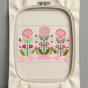 Дизайн машинной вышивки. Роза (Размер 266x185мм). Форматы: DST PES JEF VP3 EXP XXX . Стежков: 46033