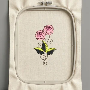 Дизайн машинной вышивки. Роза (Размер 33x58мм). Форматы: DST PES JEF VP3 EXP XXX . Стежков: 3612