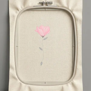 Дизайн машинной вышивки. Роза (Размер 129x250мм). Форматы: DST PES JEF VP3 EXP XXX . Стежков: 9591