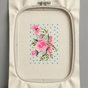 Дизайн машинной вышивки. Роза (Размер 150x210мм). Форматы: DST PES JEF VP3 EXP XXX . Стежков: 20889