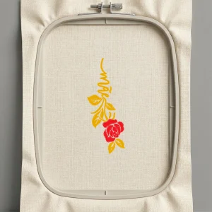 Дизайн машинной вышивки. Роза (Размер 49x124мм). Форматы: DST PES JEF VP3 EXP XXX . Стежков: 4572