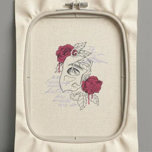 Дизайн машинной вышивки. Роза (Размер 149x161мм). Форматы: DST PES JEF VP3 EXP XXX . Стежков: 23209