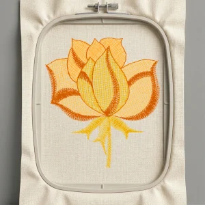 Дизайн машинной вышивки. Роза (Размер 51x58мм). Форматы: DST PES JEF VP3 EXP XXX . Стежков: 5412