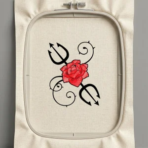 Дизайн машинной вышивки. Роза (Размер 87x111мм). Форматы: DST PES JEF VP3 EXP XXX . Стежков: 10438