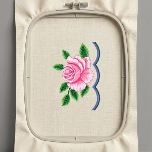 Дизайн машинной вышивки. Роза (Размер 91x129мм). Форматы: DST PES JEF VP3 EXP XXX . Стежков: 18896