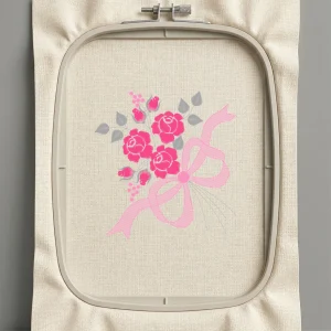 Дизайн машинной вышивки. Роза (Размер 128x134мм). Форматы: DST PES JEF VP3 EXP XXX . Стежков: 10149