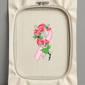 Дизайн машинной вышивки. Роза (Размер 51x96мм). Форматы: DST PES JEF VP3 EXP XXX . Стежков: 9649