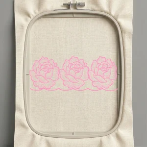 Дизайн машинной вышивки. Роза (Размер 235x94мм). Форматы: DST PES JEF VP3 EXP XXX . Стежков: 19645