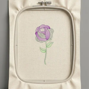 Дизайн машинной вышивки. Роза (Размер 63x136мм). Форматы: DST PES JEF VP3 EXP XXX . Стежков: 5897