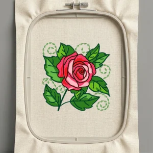 Дизайн машинной вышивки. Роза (Размер 95x96мм). Форматы: DST PES JEF VP3 EXP XXX . Стежков: 24828