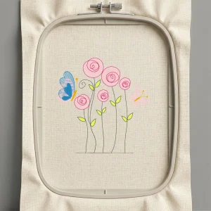 Дизайн машинной вышивки. Роза (Размер 95x95мм). Форматы: DST PES JEF VP3 EXP XXX . Стежков: 4176