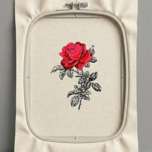 Дизайн машинной вышивки. Роза (Размер 127x173мм). Форматы: DST PES JEF VP3 EXP XXX . Стежков: 35459