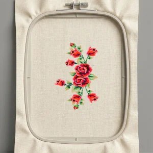 Дизайн машинной вышивки. Роза (Размер 112x174мм). Форматы: DST PES JEF VP3 EXP XXX . Стежков: 32686