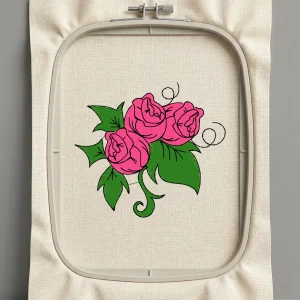 Дизайн машинной вышивки. Роза (Размер 69x62мм). Форматы: DST PES JEF VP3 EXP XXX . Стежков: 7667