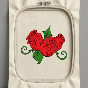 Дизайн машинной вышивки. Роза (Размер 68x59мм). Форматы: DST PES JEF VP3 EXP XXX . Стежков: 8304