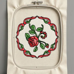 Дизайн машинной вышивки. Роза (Размер 123x123мм). Форматы: DST PES JEF VP3 EXP XXX . Стежков: 38514