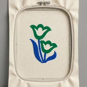 Дизайн машинной вышивки. Роза (Размер 18x26мм). Форматы: DST PES JEF VP3 EXP XXX . Стежков: 909