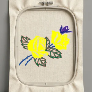 Дизайн машинной вышивки. Роза (Размер 111x85мм). Форматы: DST PES JEF VP3 EXP XXX . Стежков: 11281