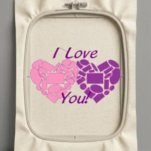 Дизайн машинной вышивки. Любовь (Размер 129x80мм). Форматы: DST PES JEF VP3 EXP XXX . Стежков: 15028