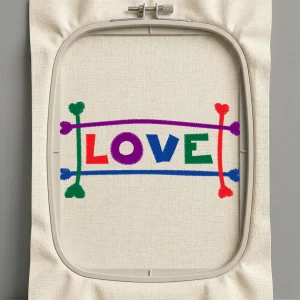 Дизайн машинной вышивки. Любовь (Размер 89x47мм). Форматы: DST PES JEF VP3 EXP XXX . Стежков: 4518