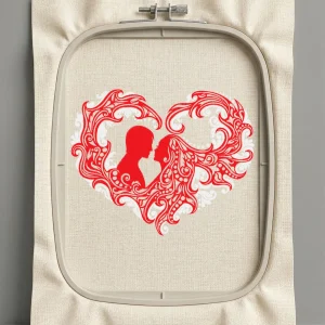 Дизайн машинной вышивки. Любовь (Размер 244x195мм). Форматы: DST PES JEF VP3 EXP XXX . Стежков: 62338