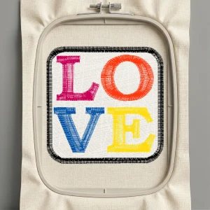 Дизайн машинной вышивки. Любовь (Размер 51x51мм). Форматы: DST PES JEF VP3 EXP XXX . Стежков: 7854