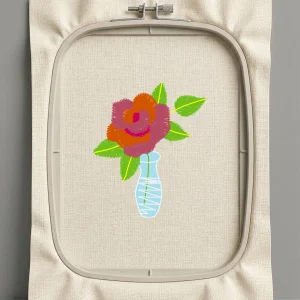 Дизайн машинной вышивки. Роза (Размер 32x39мм). Форматы: DST PES JEF VP3 EXP XXX . Стежков: 2063