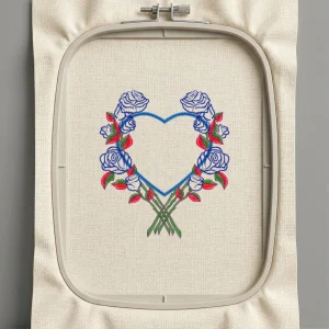 Дизайн машинной вышивки. Роза (Размер 128x145мм). Форматы: DST PES JEF VP3 EXP XXX . Стежков: 14617