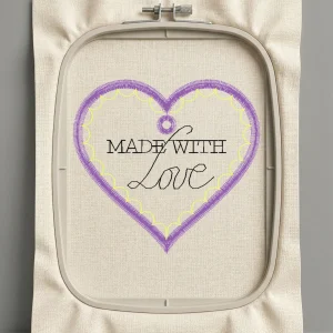 Дизайн машинной вышивки. Любовь (Размер 55x52мм). Форматы: DST PES JEF VP3 EXP XXX . Стежков: 2005