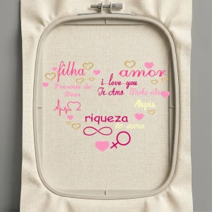 Дизайн машинной вышивки. Любовь (Размер 173x125мм). Форматы: DST PES JEF VP3 EXP XXX . Стежков: 12661