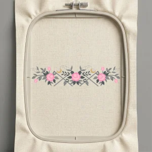 Дизайн машинной вышивки. Роза (Размер 298x68мм). Форматы: DST PES JEF VP3 EXP XXX . Стежков: 18104