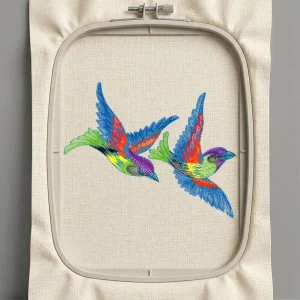 Дизайн машинной вышивки. Птицы (Размер 88x69мм). Форматы: DST PES JEF VP3 EXP XXX . Стежков: 7863