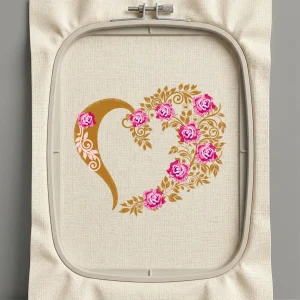 Дизайн машинной вышивки. Роза (Размер 140x124мм). Форматы: DST PES JEF VP3 EXP XXX . Стежков: 26851