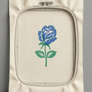 Дизайн машинной вышивки. Роза (Размер 48x89мм). Форматы: DST PES JEF VP3 EXP XXX . Стежков: 2825