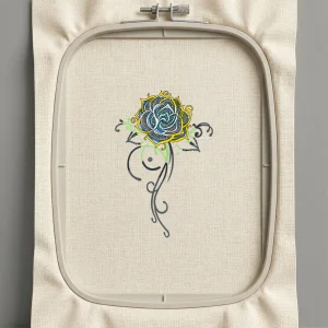 Дизайн машинной вышивки. Роза (Размер 90x135мм). Форматы: DST PES JEF VP3 EXP XXX . Стежков: 16324