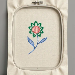 Дизайн машинной вышивки. Роза (Размер 46x77мм). Форматы: DST PES JEF VP3 EXP XXX . Стежков: 1766