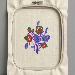 Дизайн машинной вышивки. Роза (Размер 75x95мм). Форматы: DST PES JEF VP3 EXP XXX . Стежков: 9103