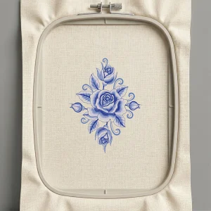 Дизайн машинной вышивки. Роза (Размер 116x150мм). Форматы: DST PES JEF VP3 EXP XXX . Стежков: 13306