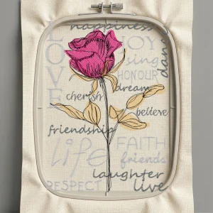 Дизайн машинной вышивки. Роза (Размер 130x180мм). Форматы: DST PES JEF VP3 EXP XXX . Стежков: 29478