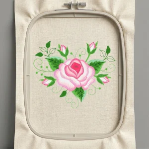 Дизайн машинной вышивки. Роза (Размер 98x80мм). Форматы: DST PES JEF VP3 EXP XXX . Стежков: 11832