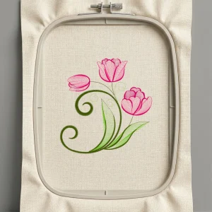 Дизайн машинной вышивки. Роза (Размер 145x150мм). Форматы: DST PES JEF VP3 EXP XXX . Стежков: 11163