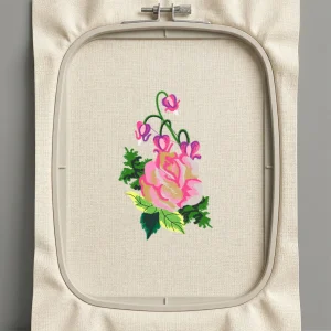 Дизайн машинной вышивки. Роза (Размер 63x99мм). Форматы: DST PES JEF VP3 EXP XXX . Стежков: 12457