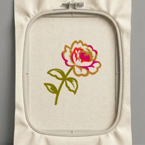 Дизайн машинной вышивки. Роза (Размер 146x164мм). Форматы: DST PES JEF VP3 EXP XXX . Стежков: 15303