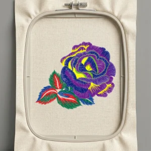 Дизайн машинной вышивки. Роза (Размер 126x106мм). Форматы: DST PES JEF VP3 EXP XXX . Стежков: 17392