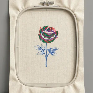 Дизайн машинной вышивки. Роза (Размер 84x140мм). Форматы: DST PES JEF VP3 EXP XXX . Стежков: 8450